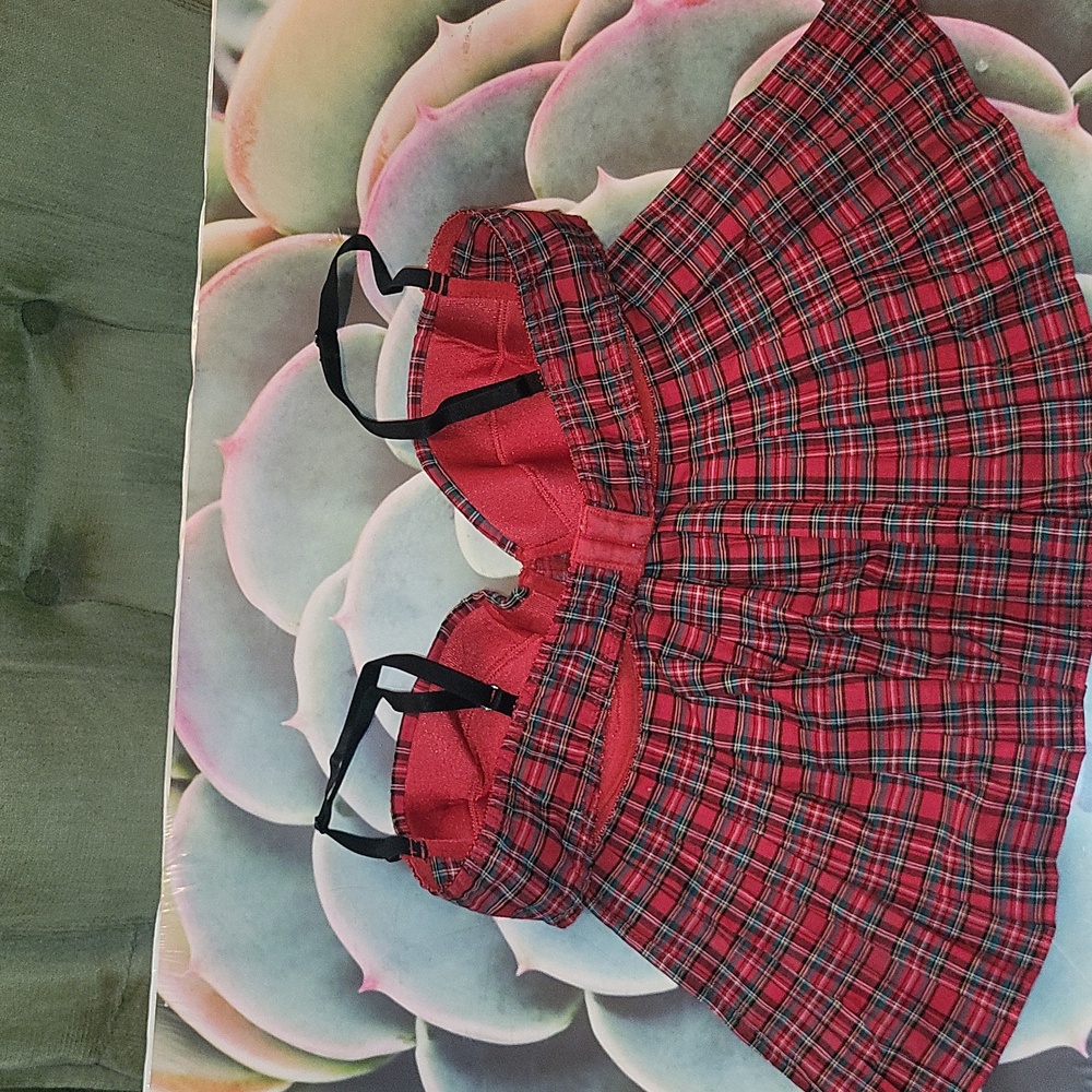 Rare FIND Sexy Frederick's of Hollywood Red Plaid Lingerie Medium - Picture 6 of 14